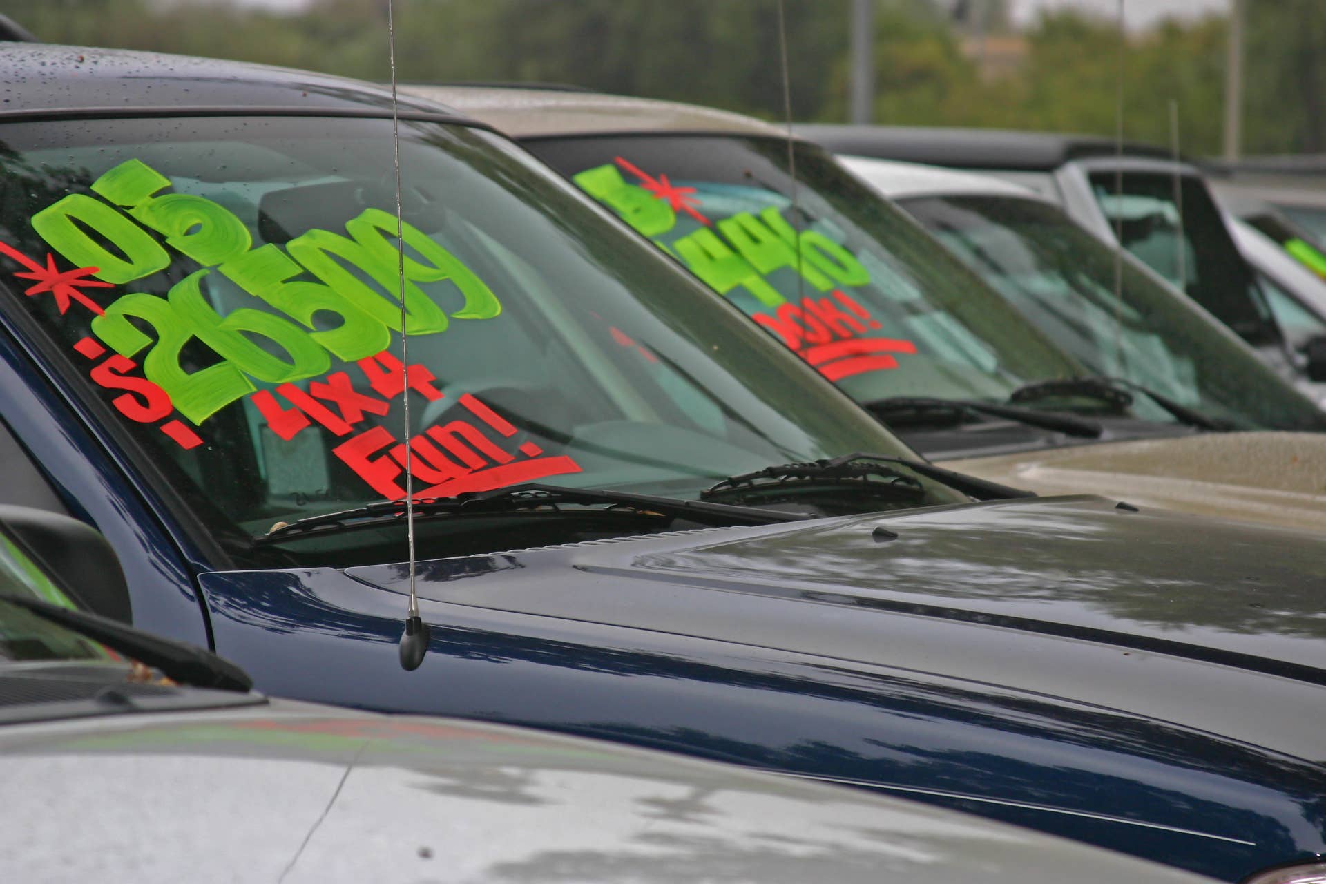 new and used autos at a dealership
