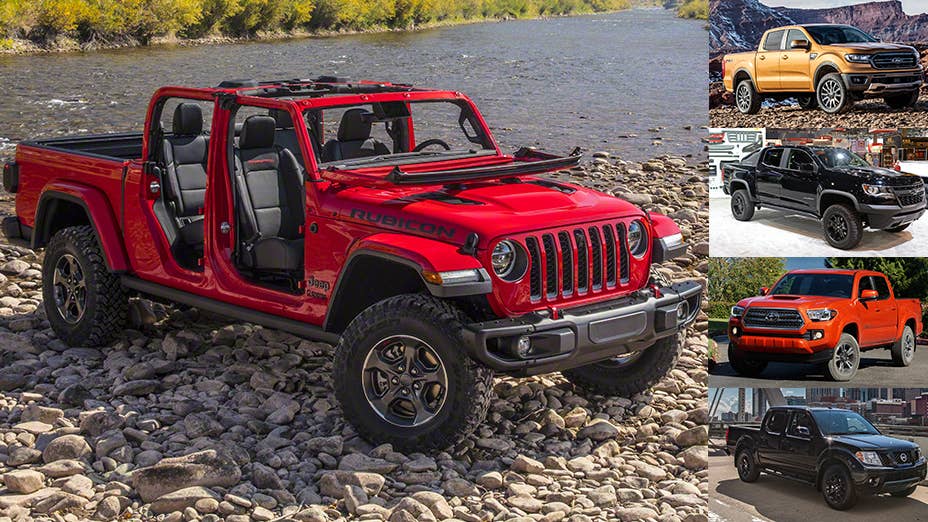Jeep Gladiator, Ford Ranger, Chevy Colorado, Toyota Tacoma and Nissan Frontier