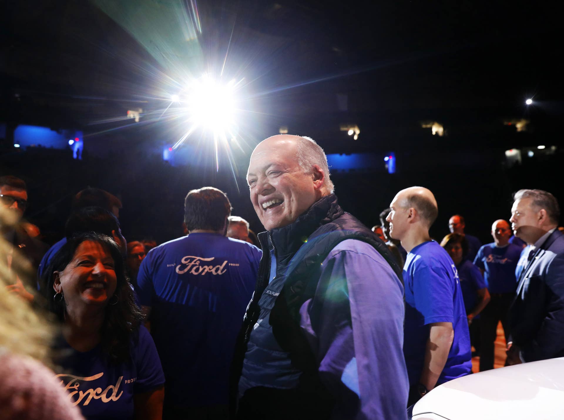 Jim Hackett, president and chief executive officer of Ford Motor Co., attends the 2020 Ford Motor Co. Explorer sport utility vehicle (SUV) reveal event in Detroit, Michigan, U.S., on Wednesday, Jan. 9, 2019. Ford, losing ground in the SUV business it helped pioneer, is rolling out the first redesign of its bread-and-butter Explorer since President Obama was in his first term and the auto industry was recovering from a debilitating recession. Photographer: Jeff Kowalsky/Bloomberg via Getty Images