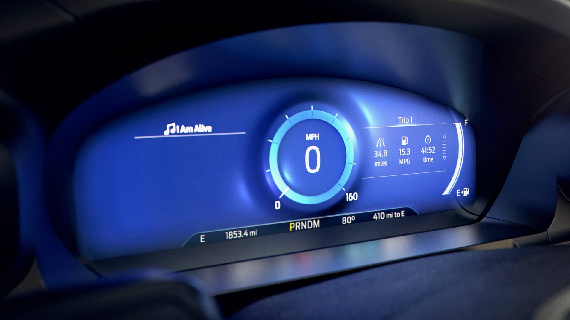 2020 Ford Explorer instrument panel in "Calm Screen" mode