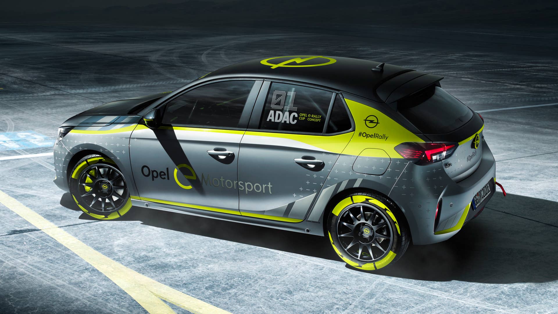 Opel Corsa-e rally car exterior
