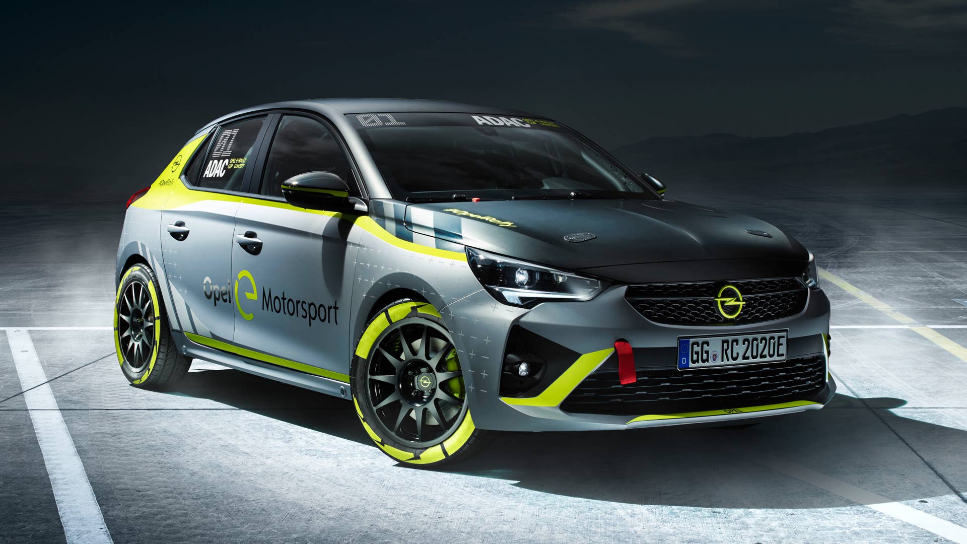 Opel Corsa-e rally car exterior