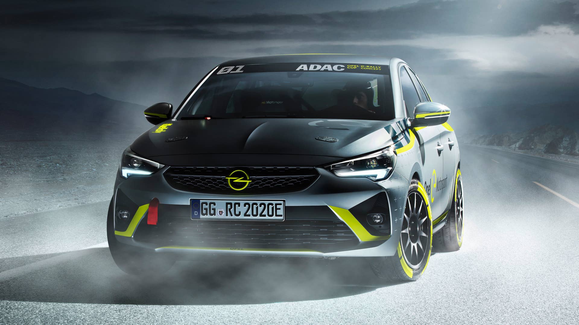 Opel Corsa-e rally car exterior