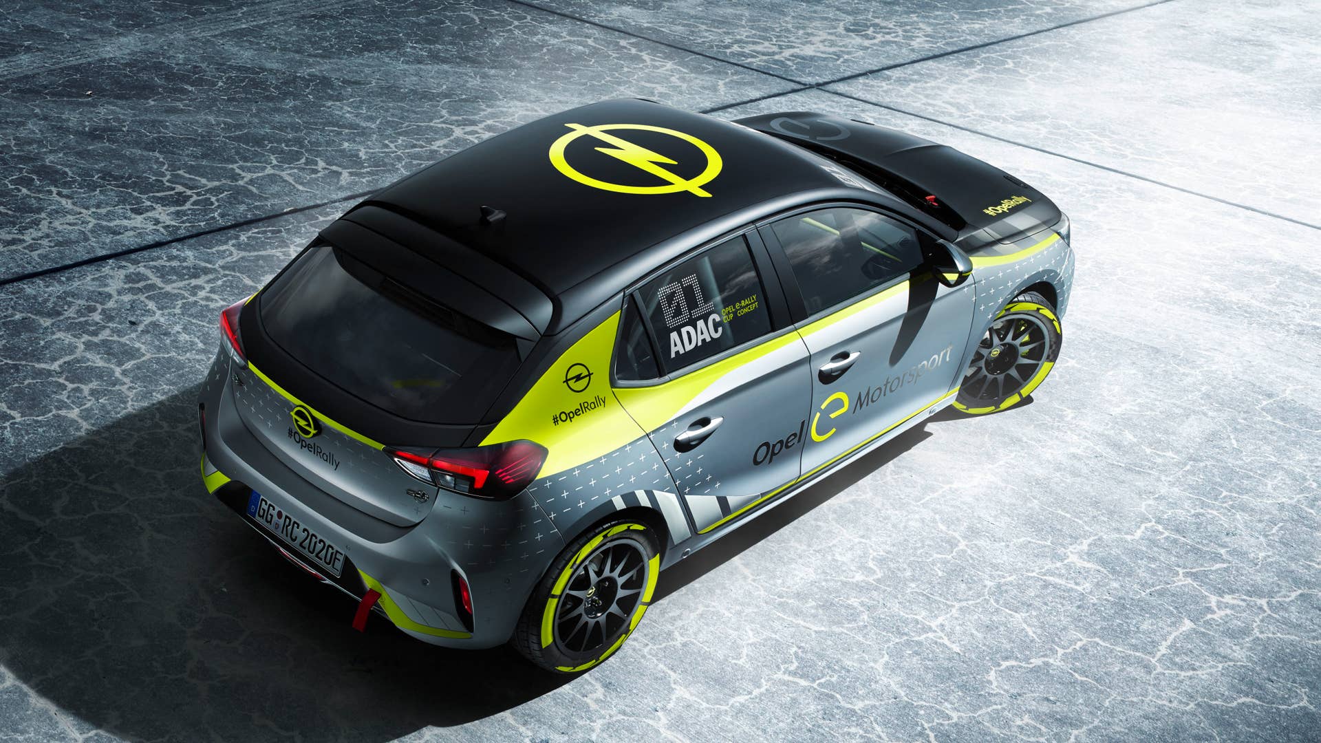 Opel Corsa-e rally car exterior