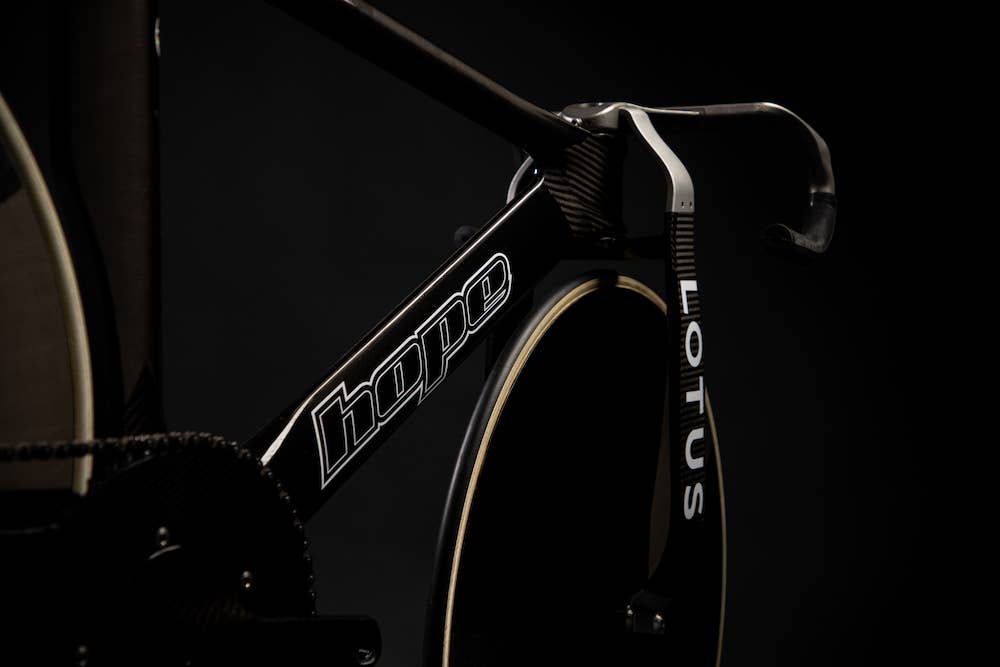 Test ride with the new HopeLotus track bike for British Cycling. Manchester Velodrome.