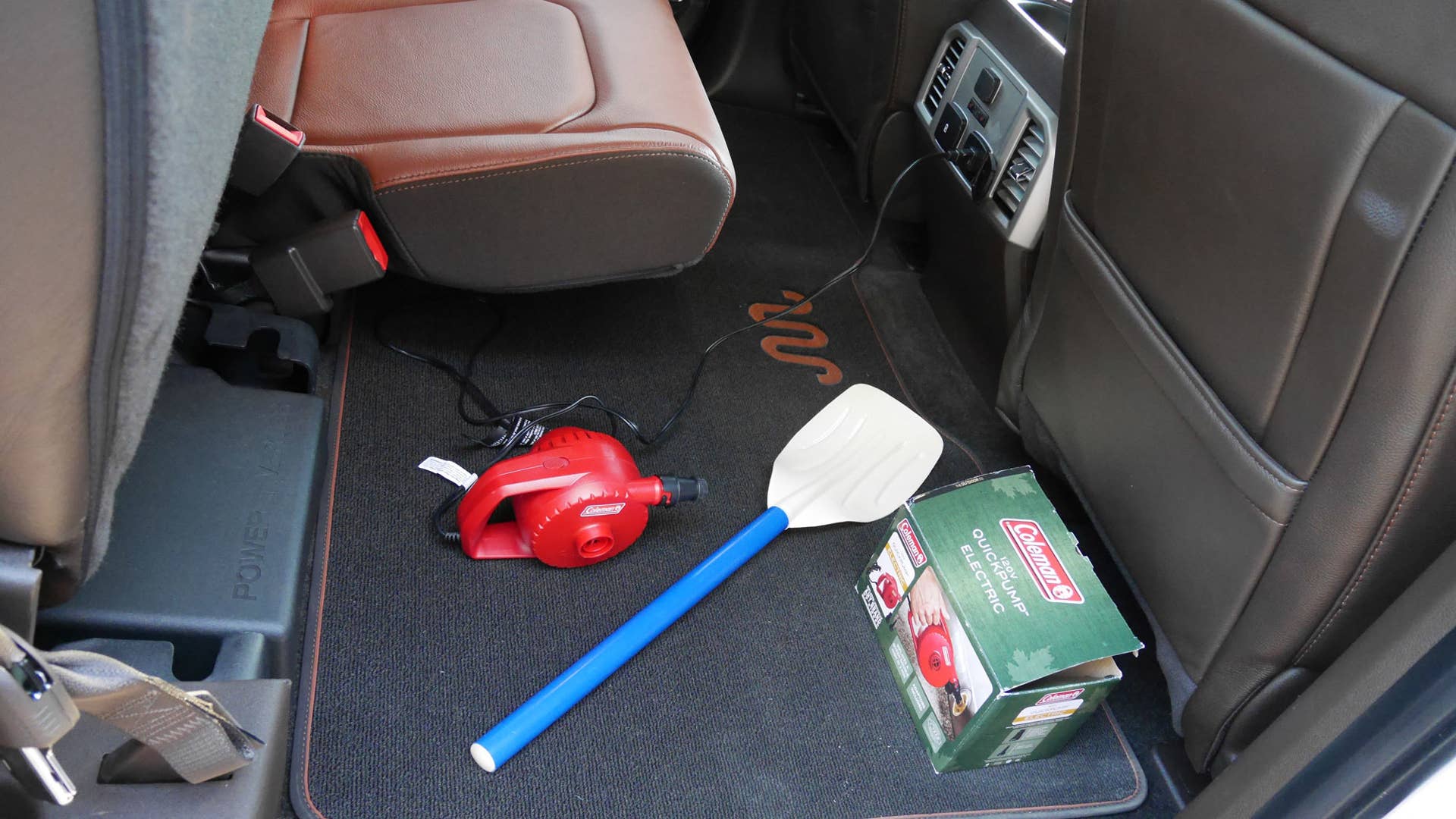 The F-150's two house-style plugs are a great feature.
