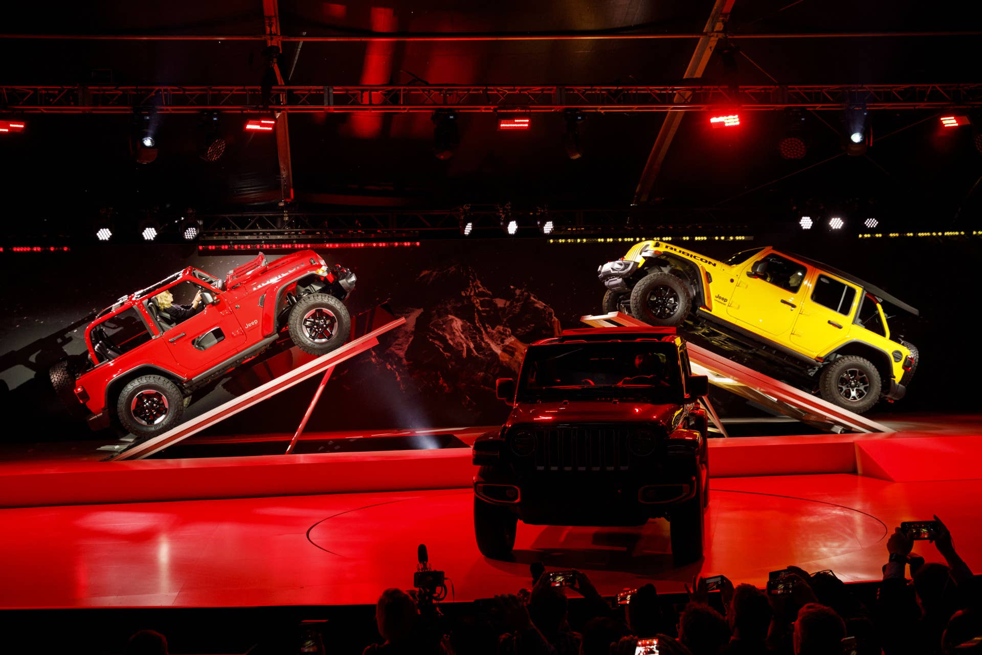 Fiat Chrysler Automobiles NV Jeep Wrangler vehicles are unveiled during AutoMobility LA ahead of the Los Angeles Auto Show in Los Angeles, California, U.S., on Wednesday, Nov. 29, 2017. AutoMobility LA brings automakers, tech companies, designers, developers, startups, investors, dealers, government officials and analysts together to unveil the future of transportation with over 50 vehicle debuts. Photographer: Patrick T. Fallon/Bloomberg via Getty Images
