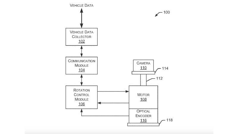 Ford camera mount patent drawing