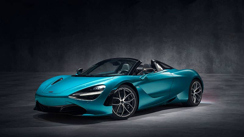 The McLaren 720S Spider, front three-quarter view.