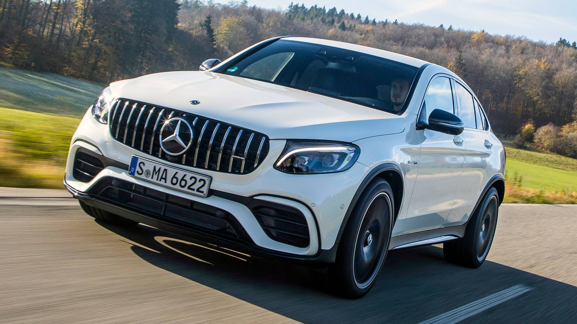 2018 Mercedes-AMG GLC 63 S Coupe front 3/4