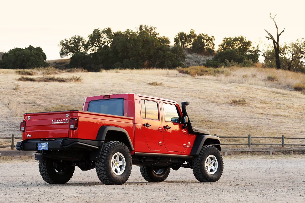 2013 AEV Brute Double Cab rear 3/4 view