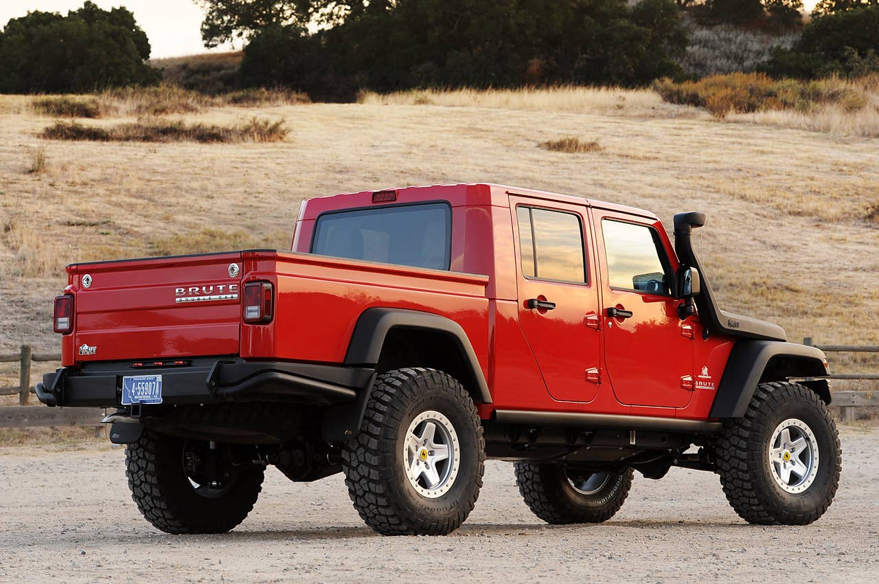 2013 AEV Brute Double Cab rear 3/4 view