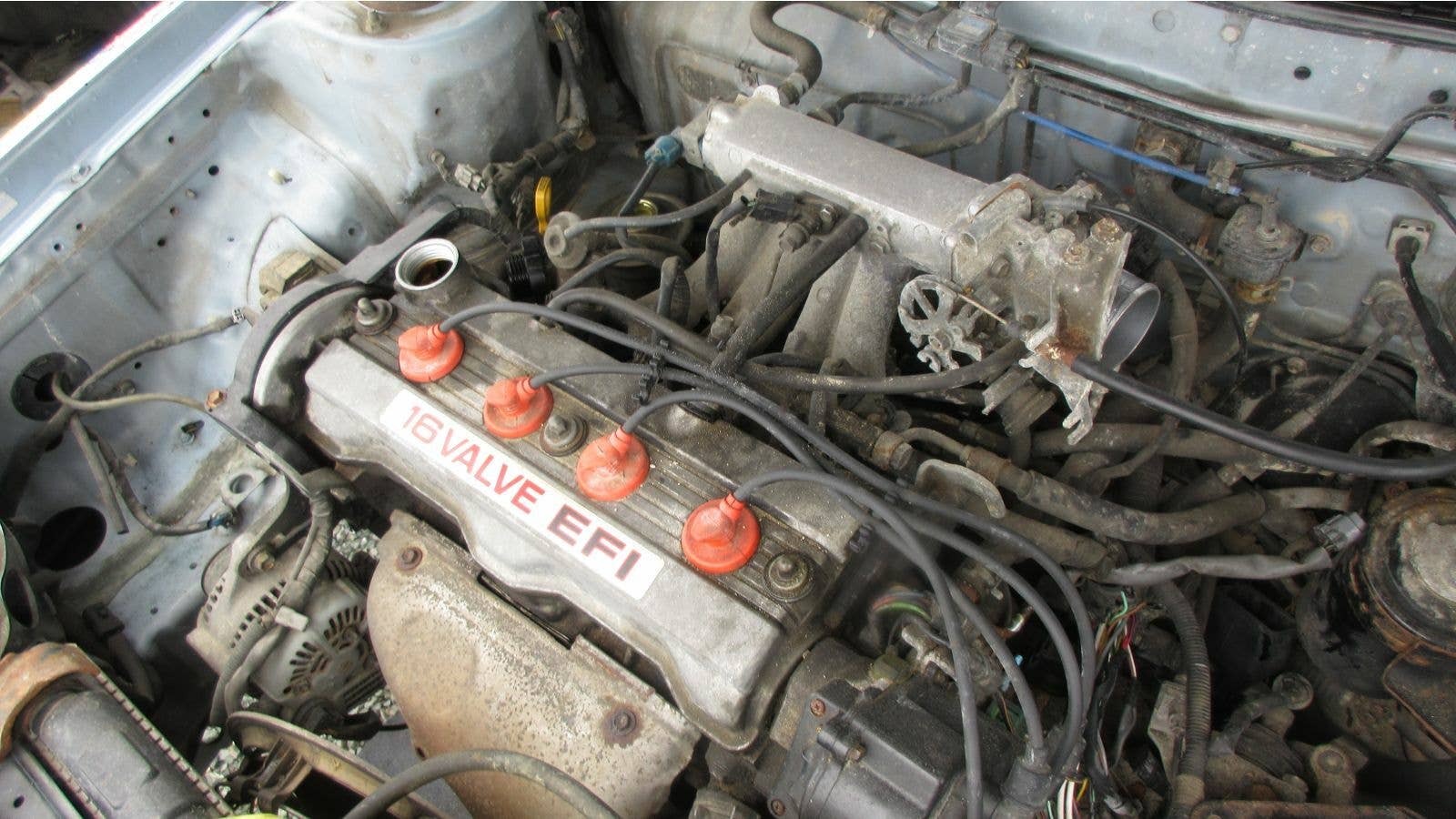 Junked 1991 Toyota Corolla station wagon