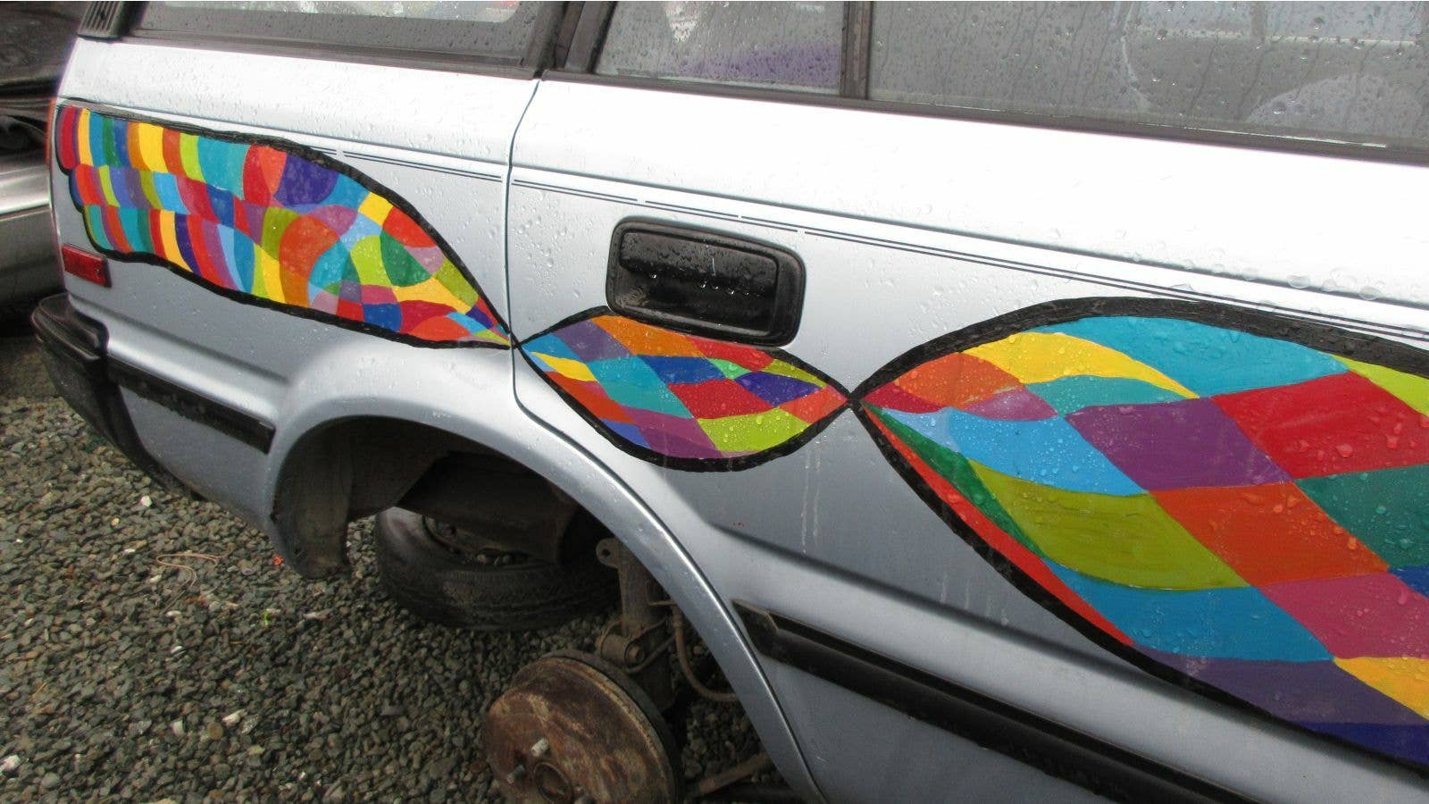 Junked 1991 Toyota Corolla station wagon