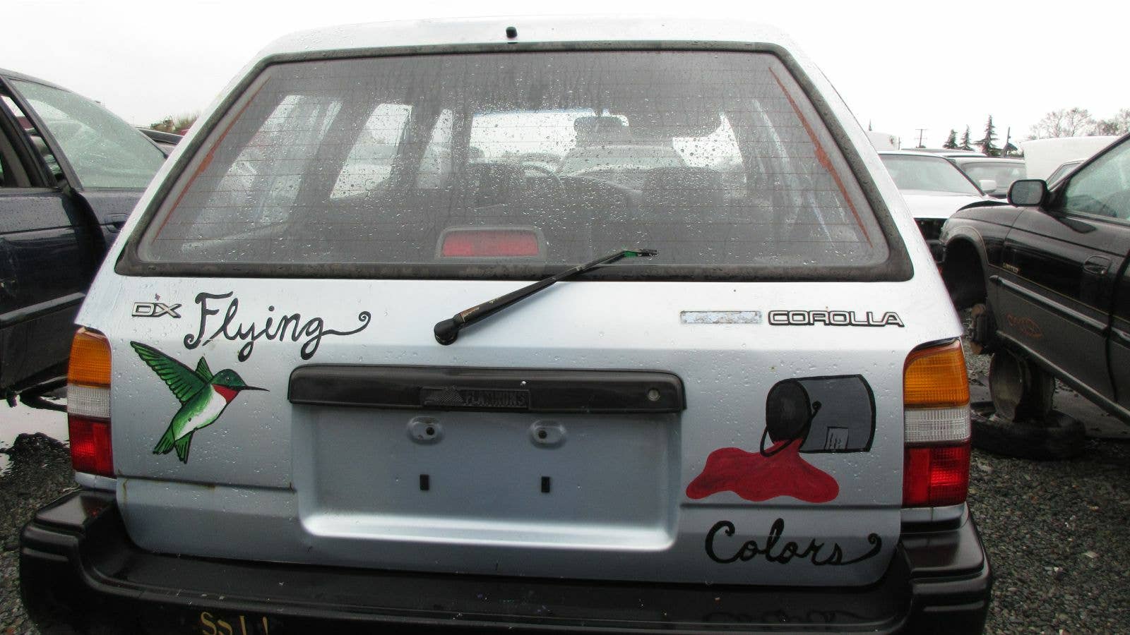 Junked 1991 Toyota Corolla station wagon