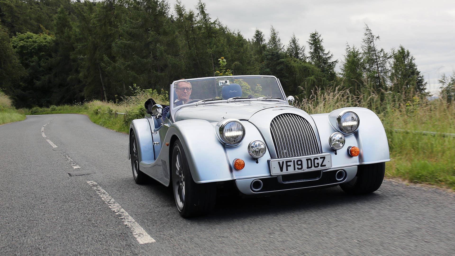 01/07/19. Andrew English drives the all new Morgan Plus Six from the Morgan Car Factory in Great Malvern through the Malvern Hills. Picture Copyright John Lawrence 078509 429934