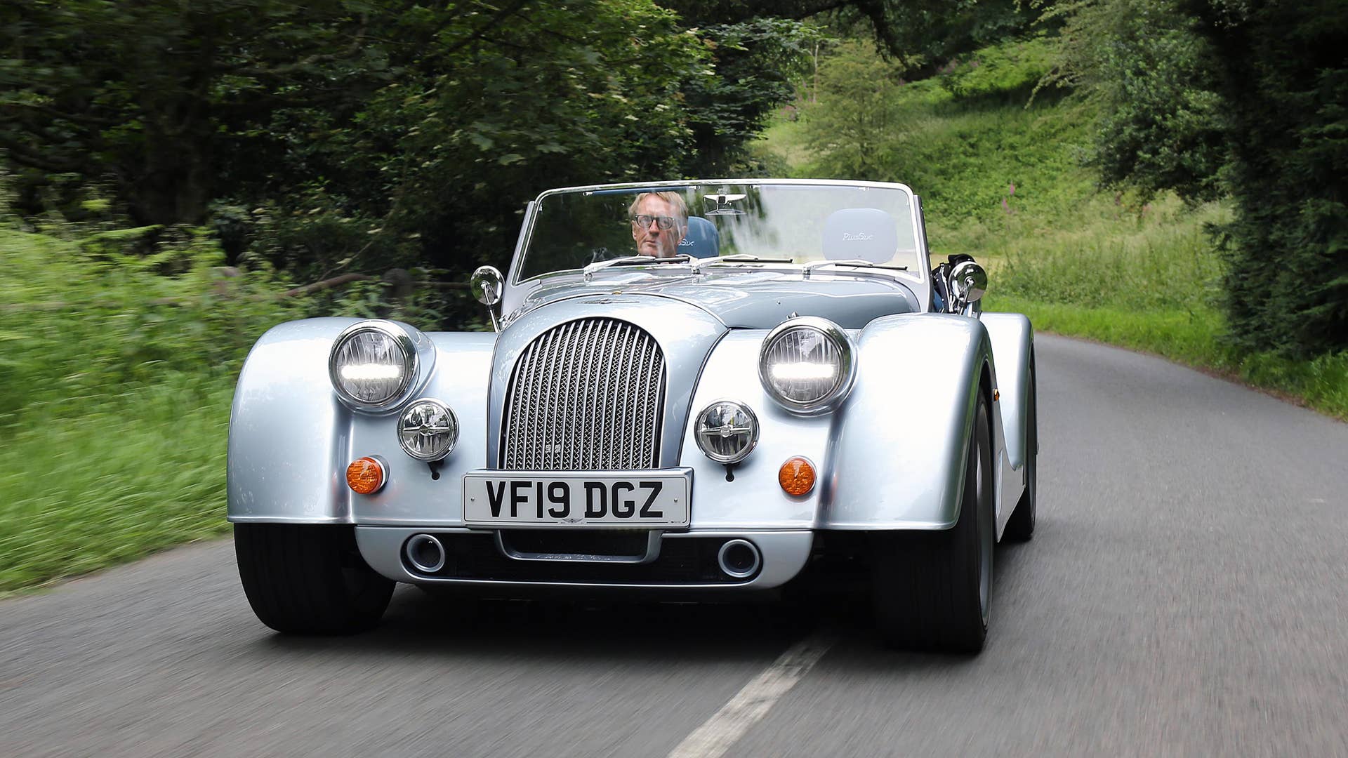 01/07/19. Andrew English drives the all new Morgan Plus Six from the Morgan Car Factory in Great Malvern through the Malvern Hills. Picture Copyright John Lawrence 078509 429934
