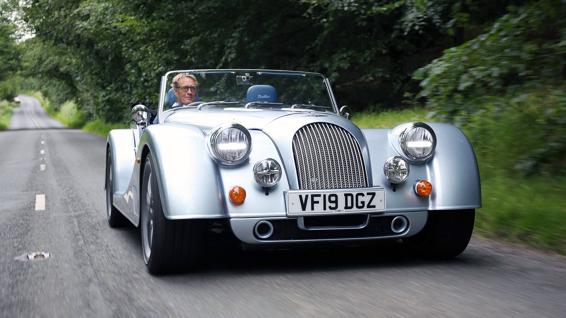 01/07/19. Andrew English drives the all new Morgan Plus Six from the Morgan Car Factory in Great Malvern through the Malvern Hills. Picture Copyright John Lawrence 078509 429934