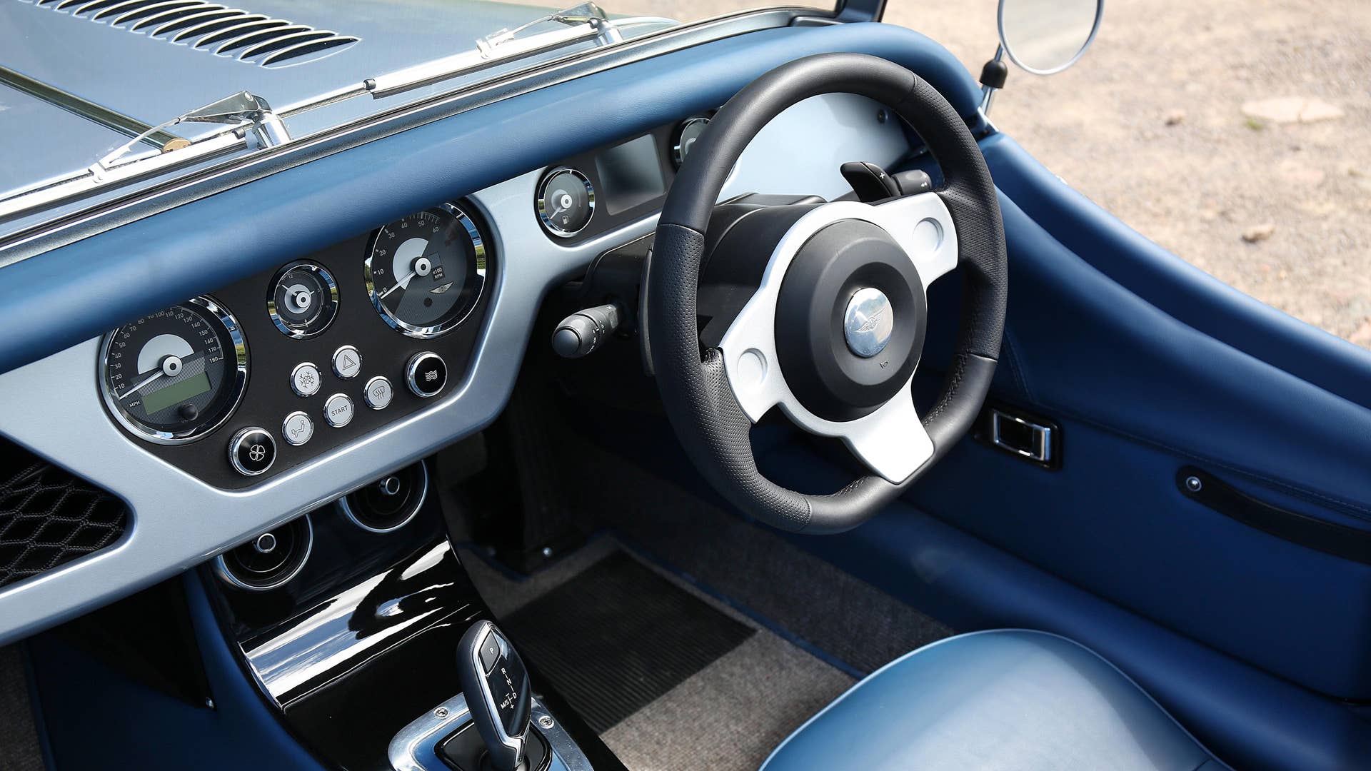 01/07/19. Andrew English drives the all new Morgan Plus Six from the Morgan Car Factory in Great Malvern through the Malvern Hills. Picture Copyright John Lawrence 078509 429934