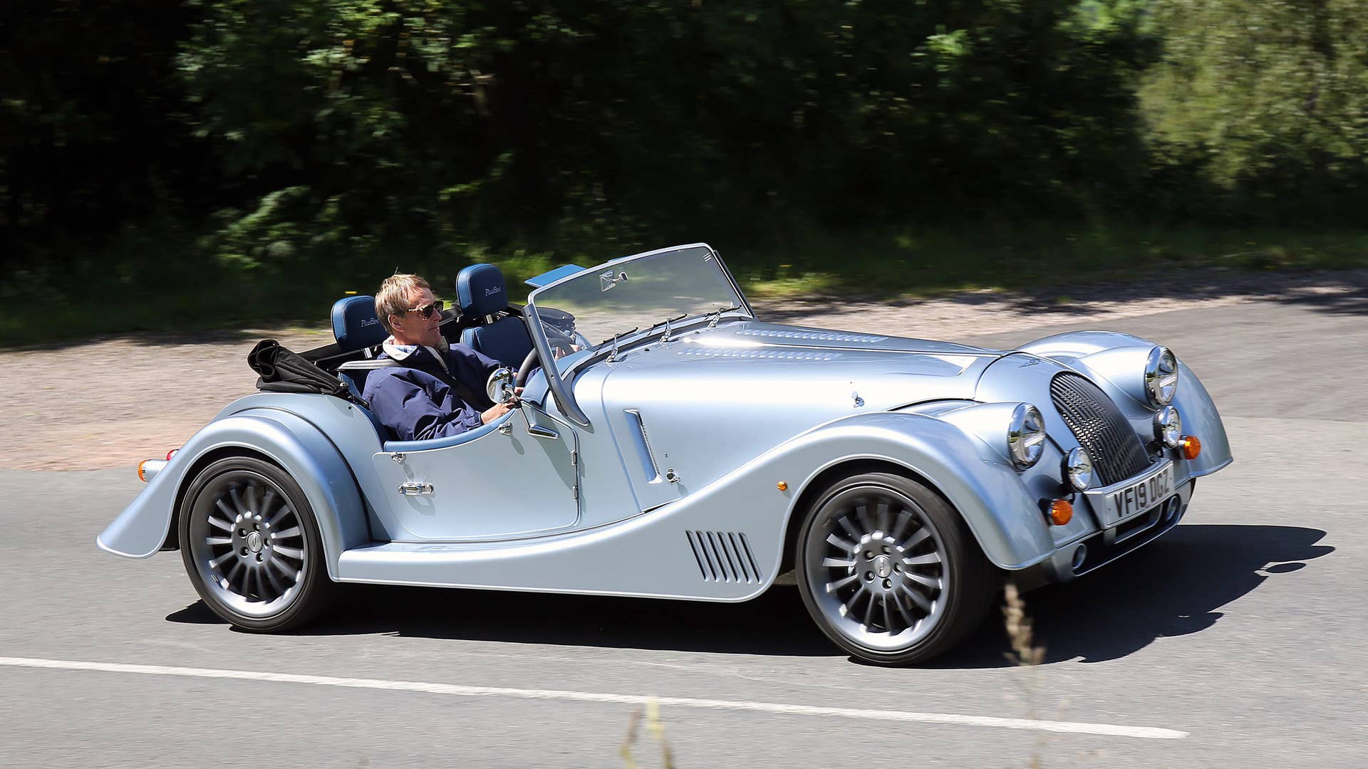01/07/19. Andrew English drives the all new Morgan Plus Six from the Morgan Car Factory in Great Malvern through the Malvern Hills. Picture Copyright John Lawrence 078509 429934