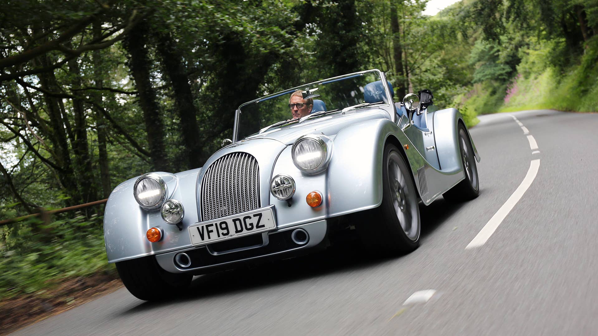 01/07/19. Andrew English drives the all new Morgan Plus Six from the Morgan Car Factory in Great Malvern through the Malvern Hills. Picture Copyright John Lawrence 078509 429934