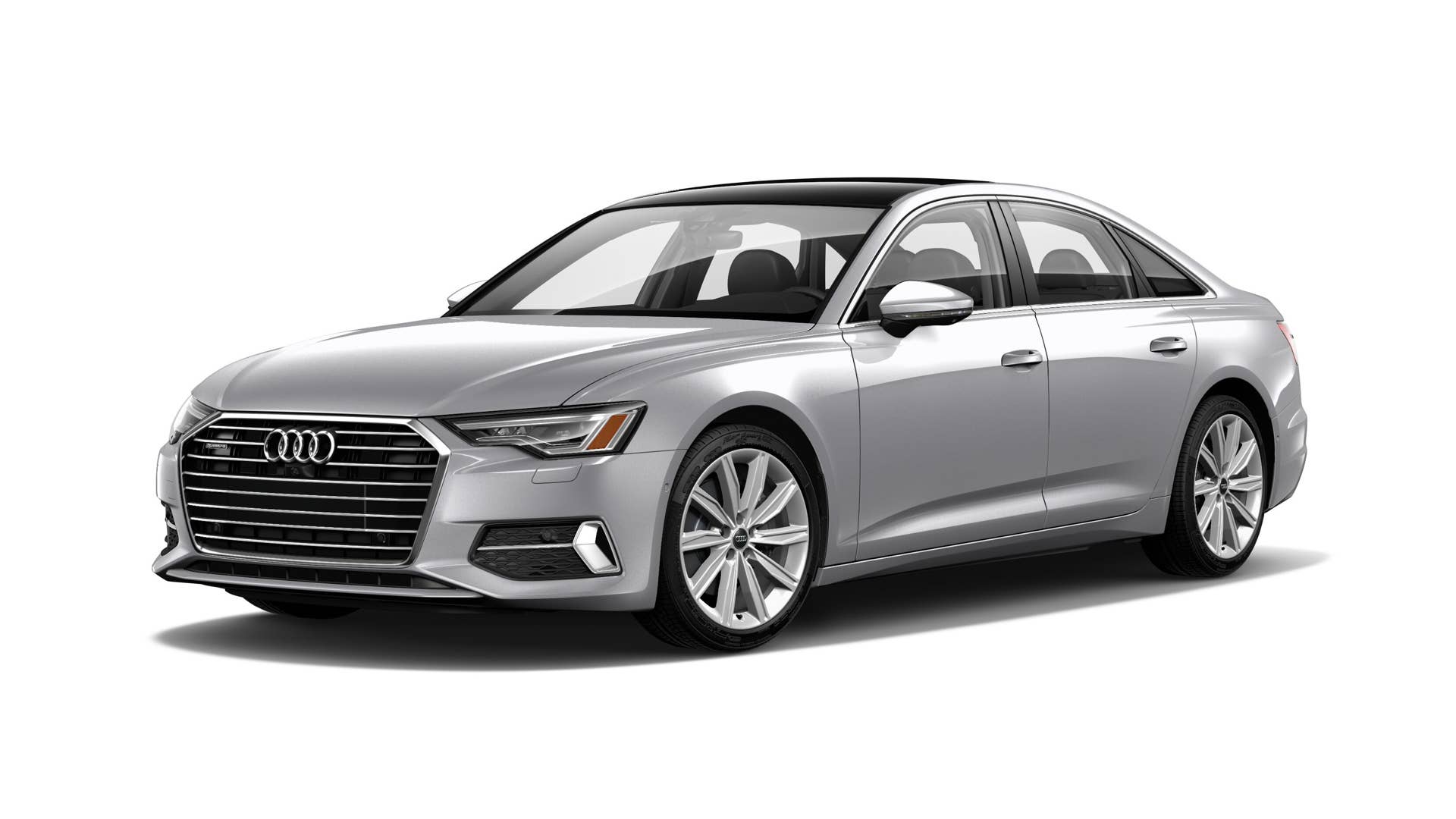 2019 Audi A6 in silver with a four-cylinder engine