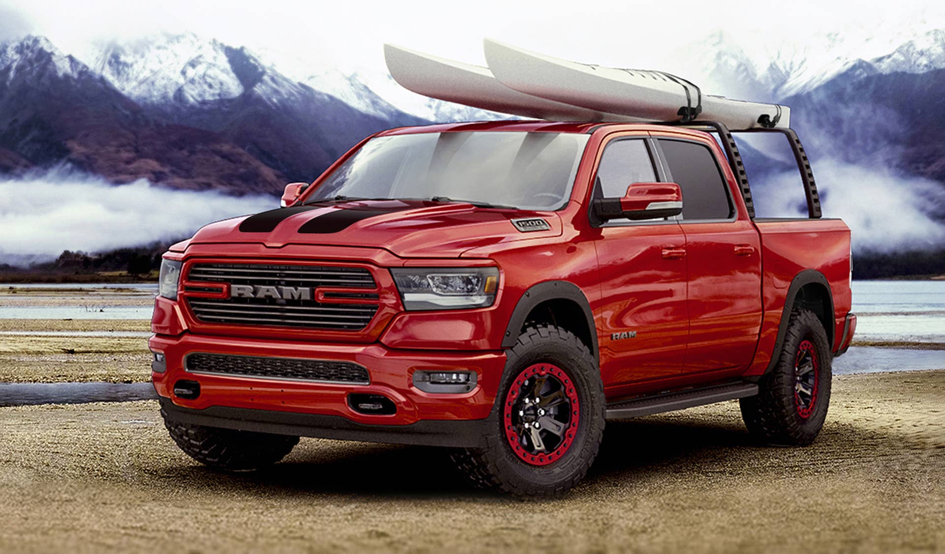 The outdoor-sport-themed 2019 Ram 1500 highlights the 200-plus Mopar parts and accessories available for the all-new truck.