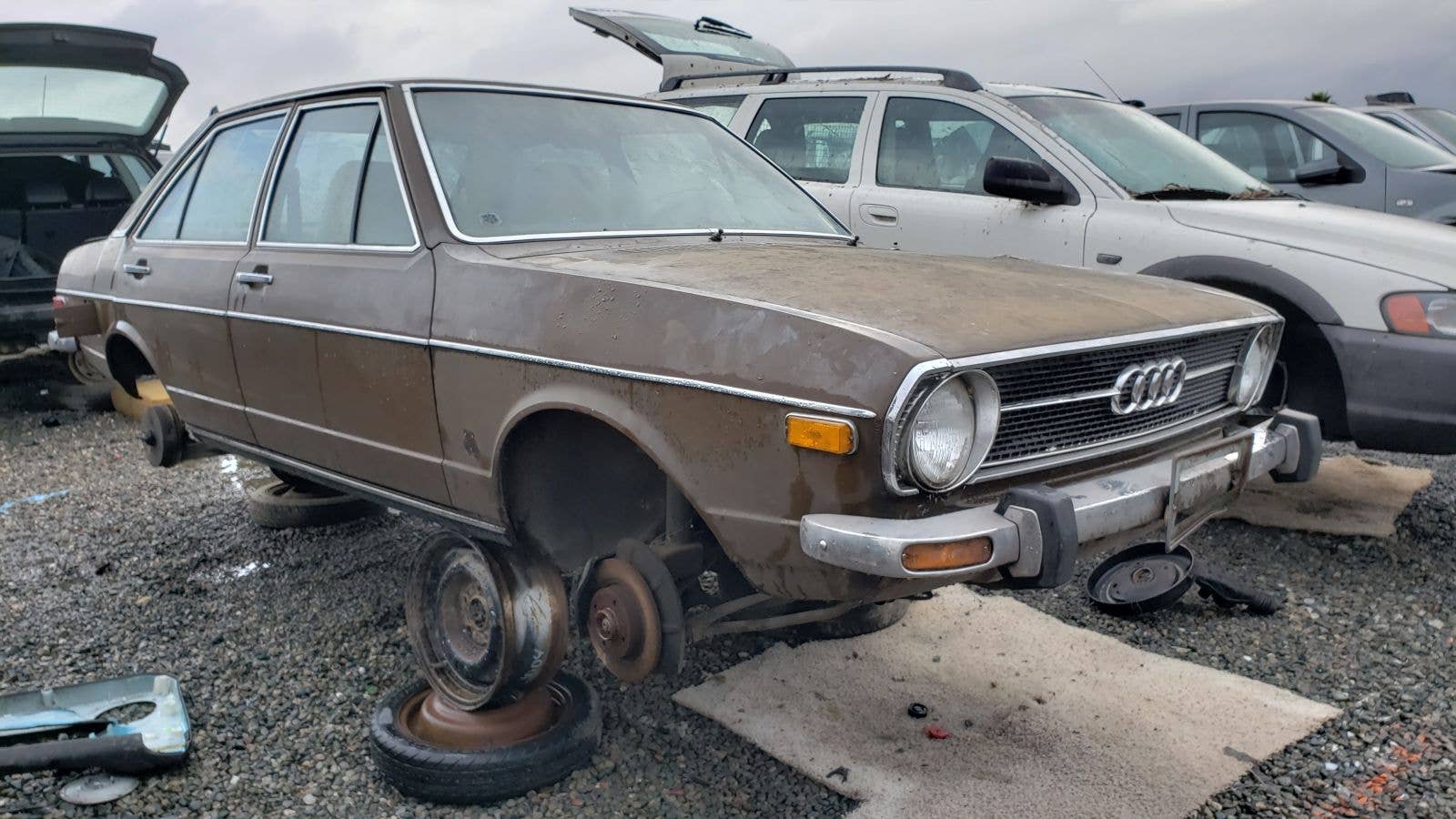 Known as the Audi 80 in Europe, and nearly identical to the Volkswagen Dasher in America.