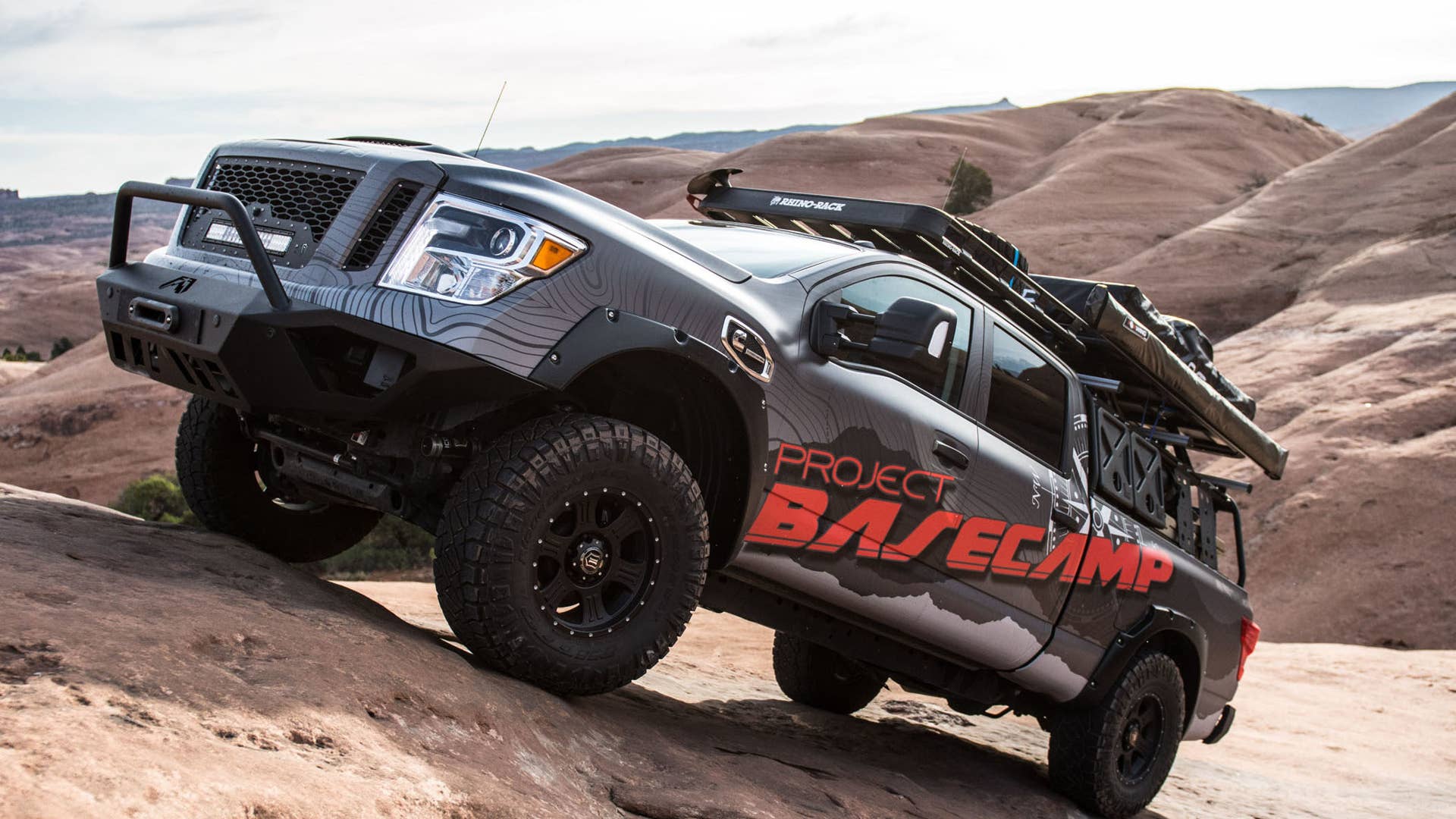 Nissan Titan XD PRO-4X Project Basecamp rocks