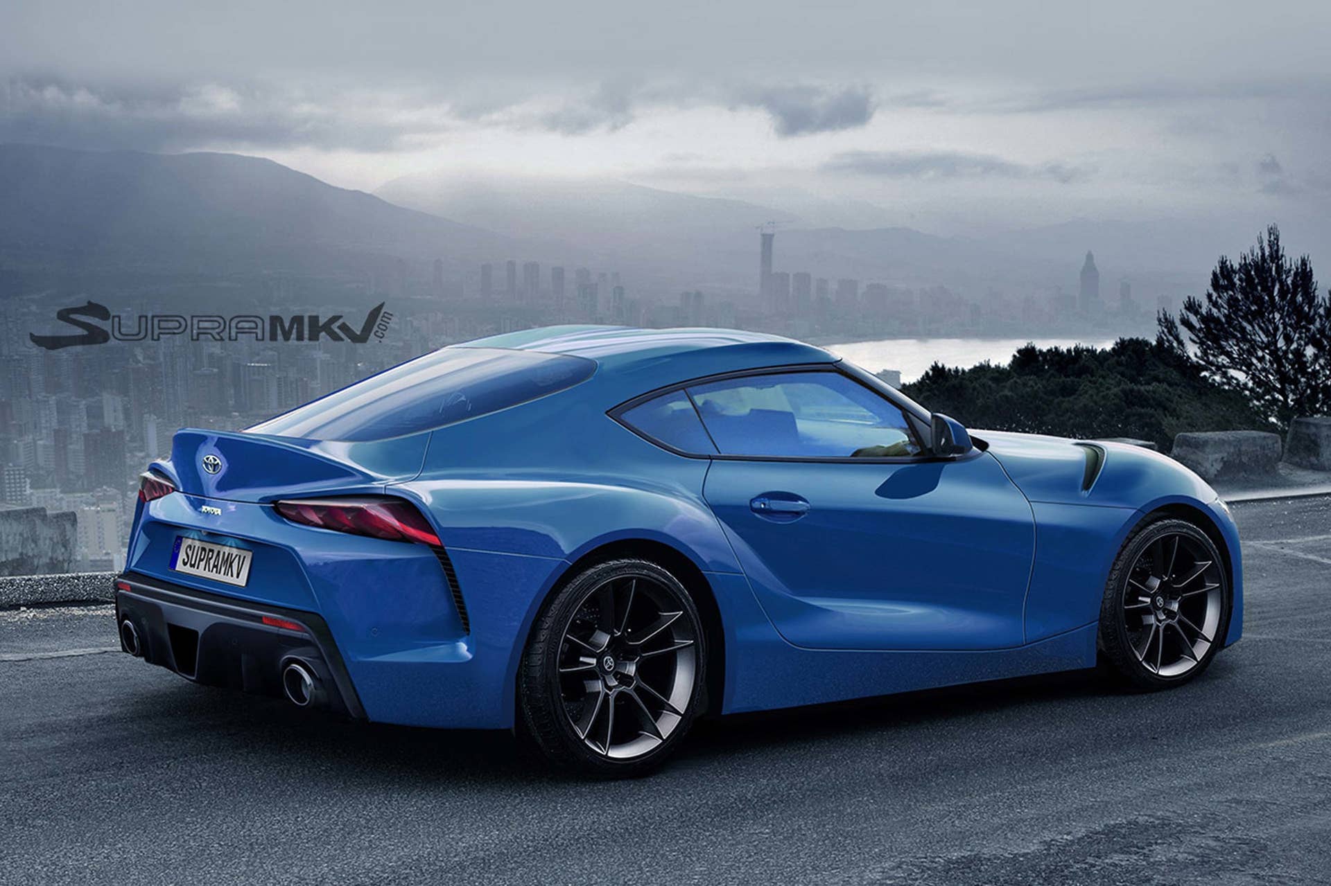 toyota supra rendering blue side