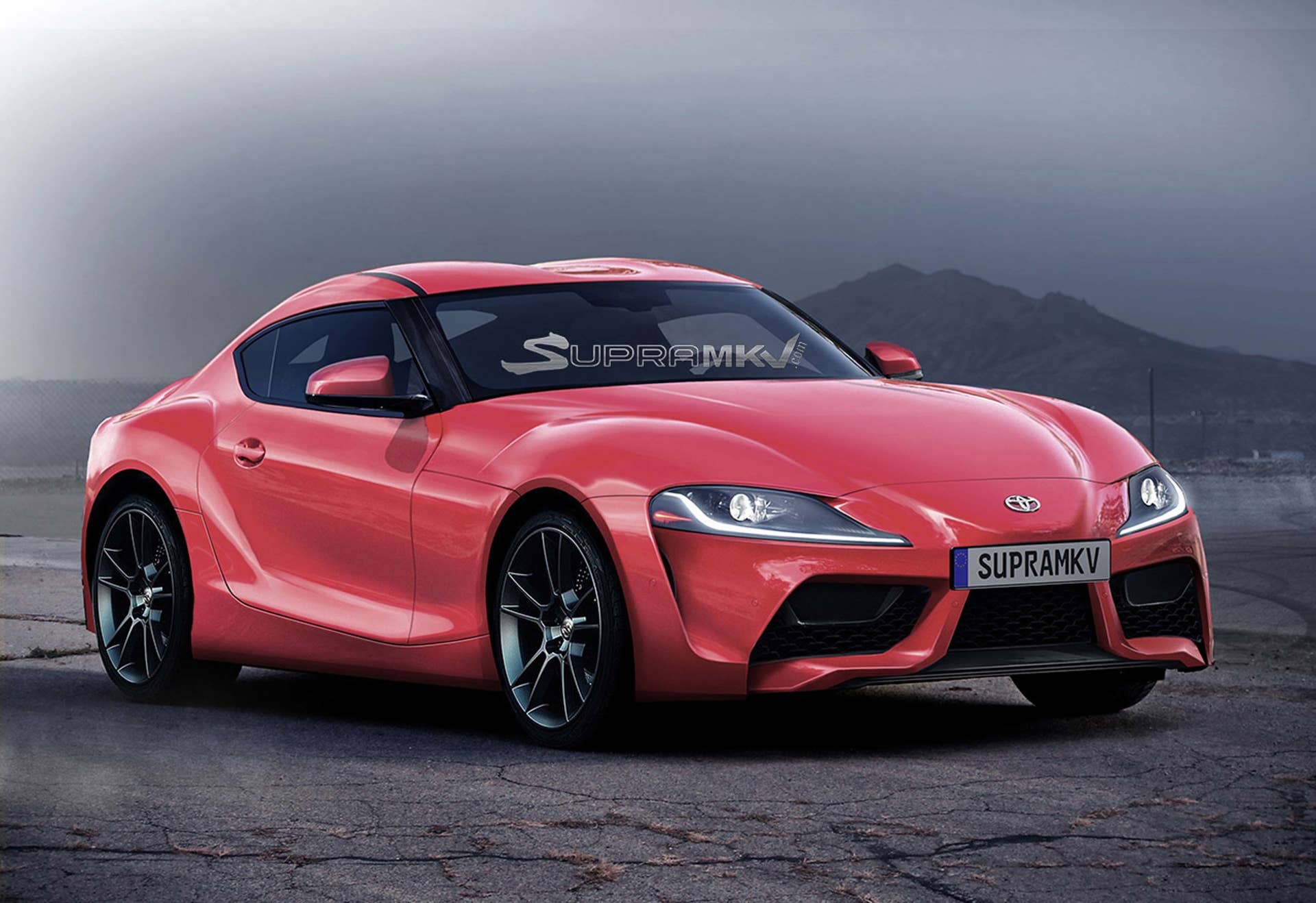 toyota supra rendering red