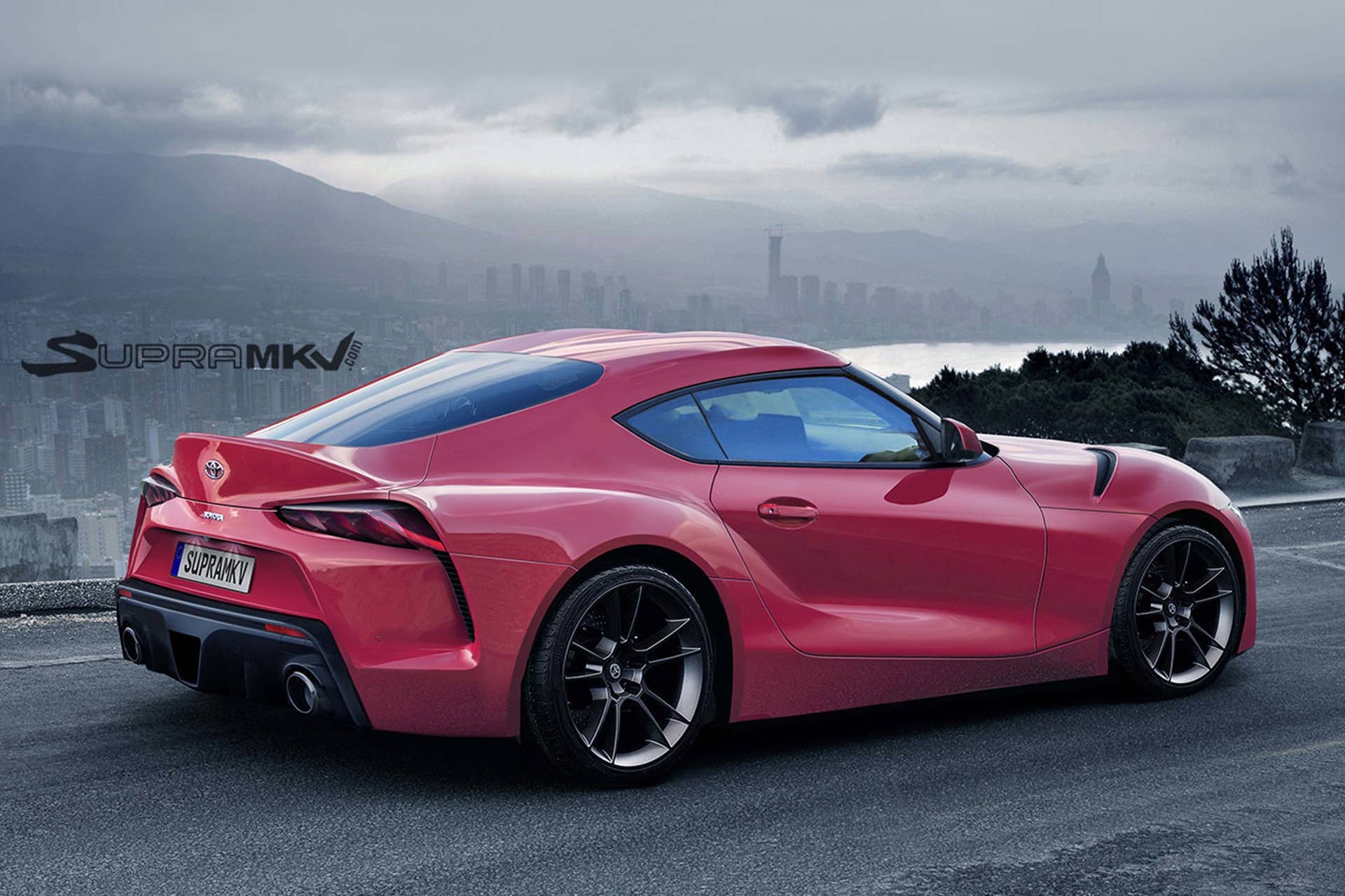 toyota supra rendering red side
