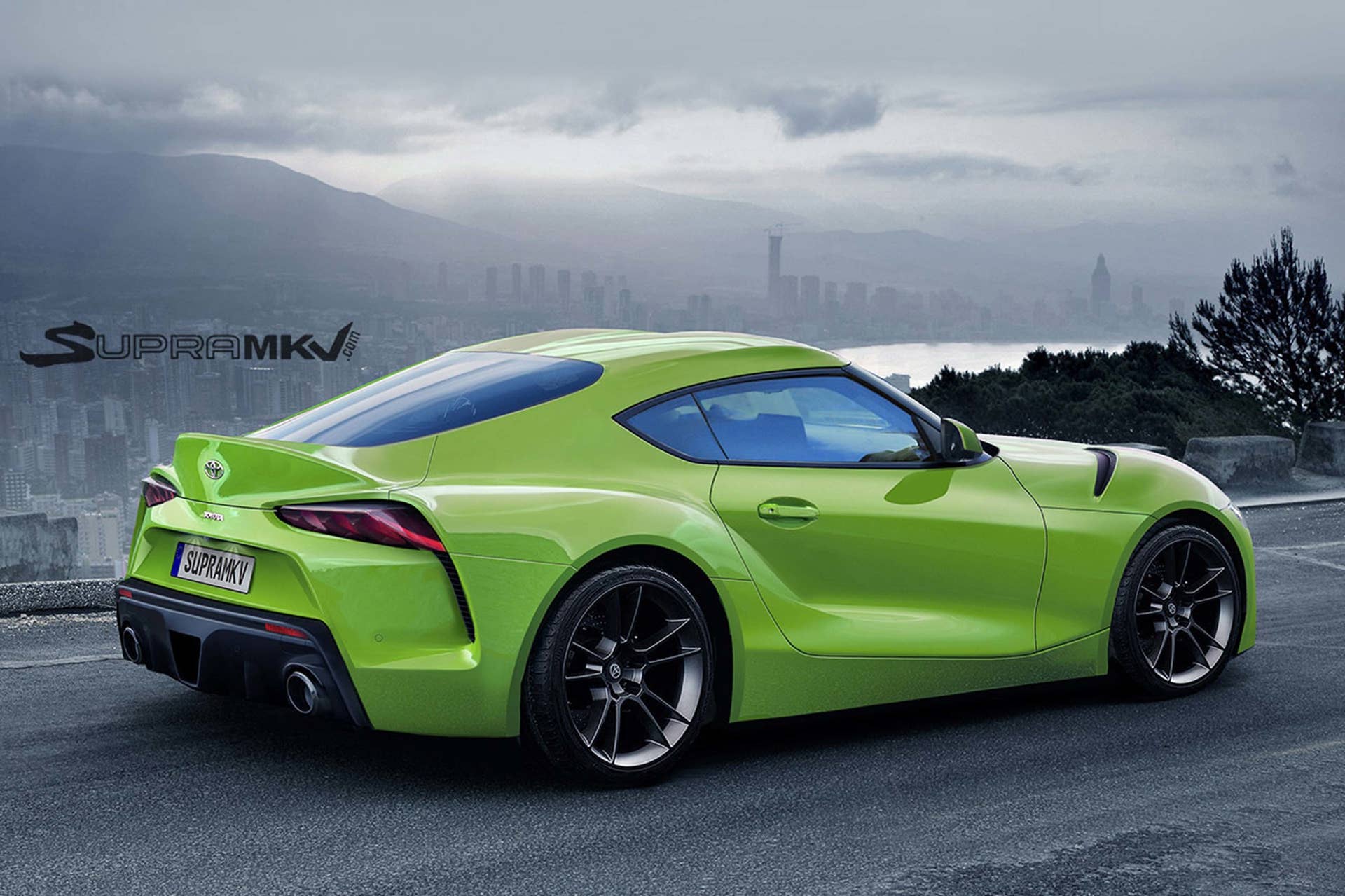toyota supra rendering green side