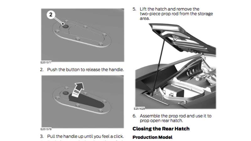 Screenshot of Ford GT owner's manual