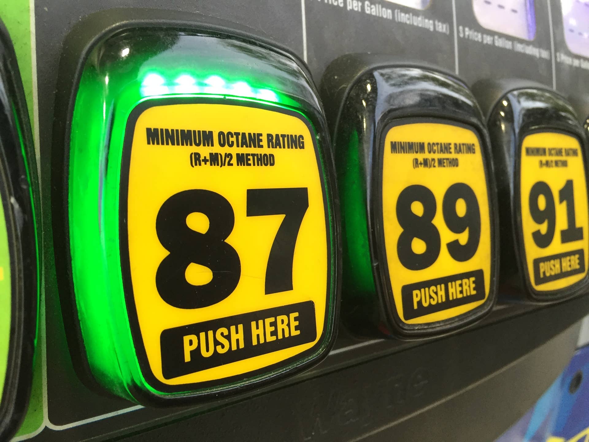gasoline octane selection...