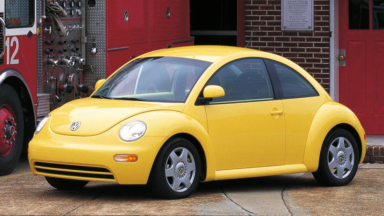 Volkswagen New Beetle in yellow