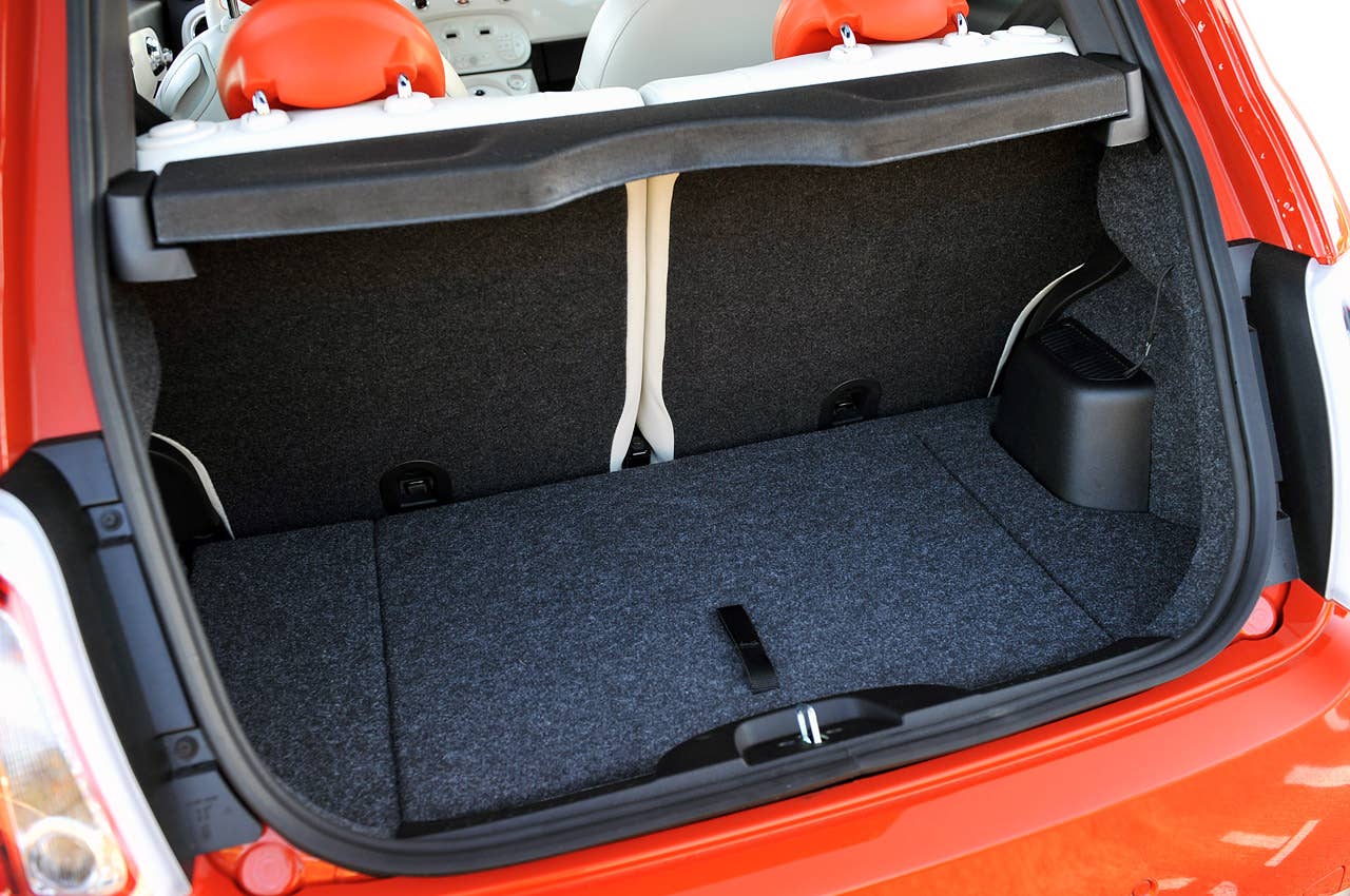 2014 Fiat 500e rear cargo area