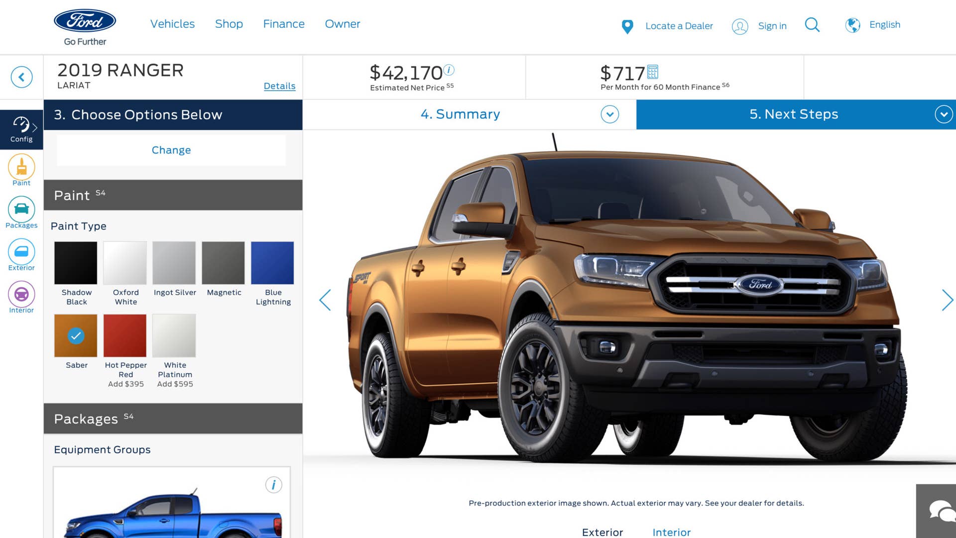 2019 Ford Ranger saber