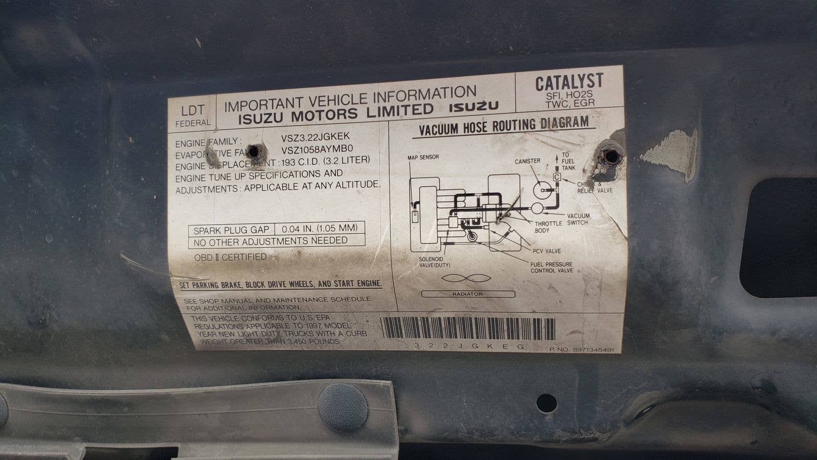 1997 Acura SLX in Colorado wrecking yard