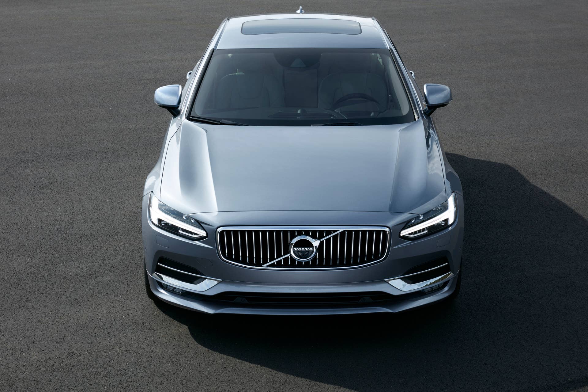 2017 Volvo S90 front above street