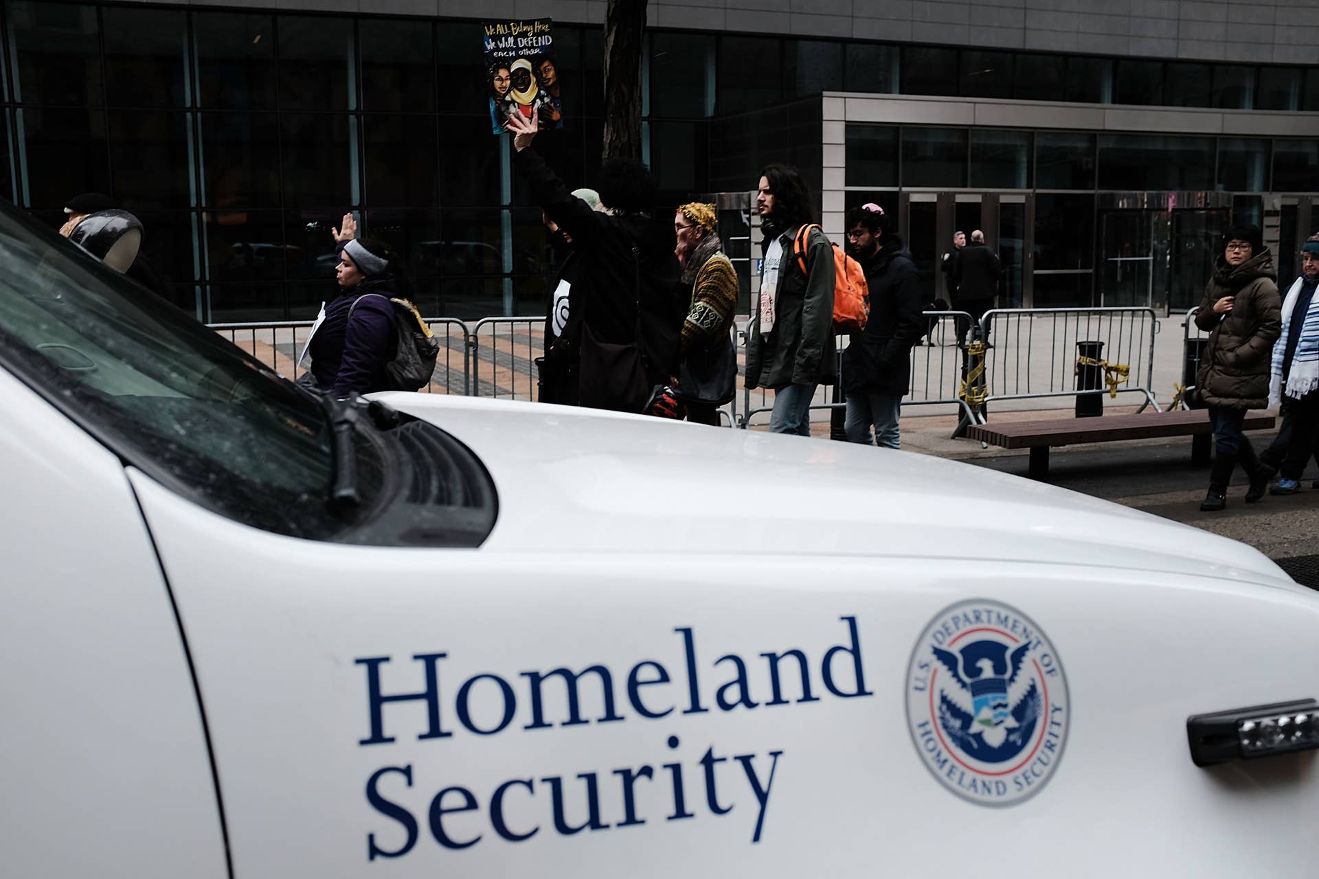 NEW YORK, NY - JANUARY 11: Hundreds of immigration activists, clergy members and others participate in a protest against President Donald Trump's immigration policies in front of the Federal Building on January 11, 2018 in New York City. As the Trump administration continues to focus their attention on deportations and the building of a new wall along the Mexican and American border, Immigration and Customs Enforcement (ICE) arrests are up. From late January through August 2017, arrests by ICE were up more than 43 percent since the same period in 2016. (Photo by Spencer Platt/Getty Images)