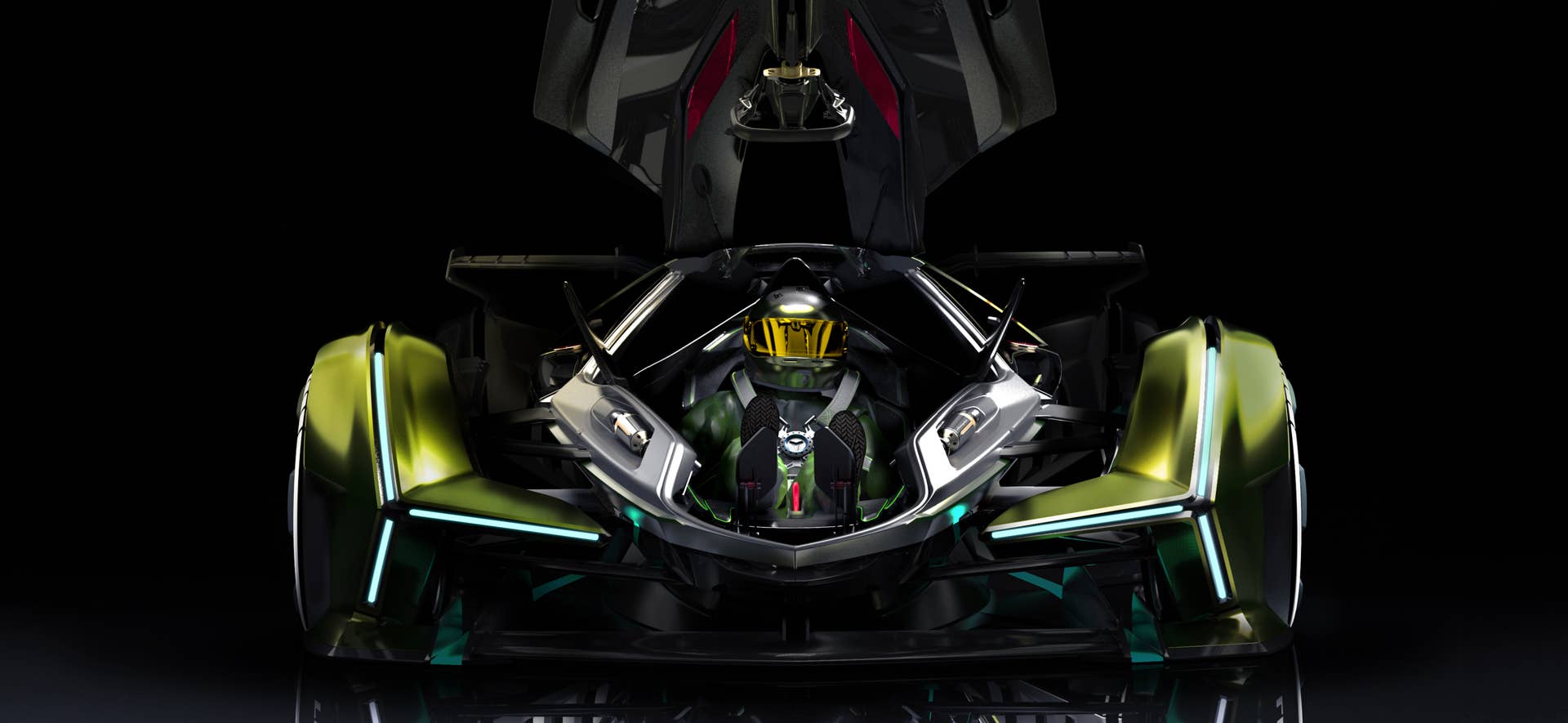 Lamborghini's single-seater, jet-inspired concept car for the Gran Turismo video game will be available next Spring powered by the Sian's 808-hp hybrid powertrain.