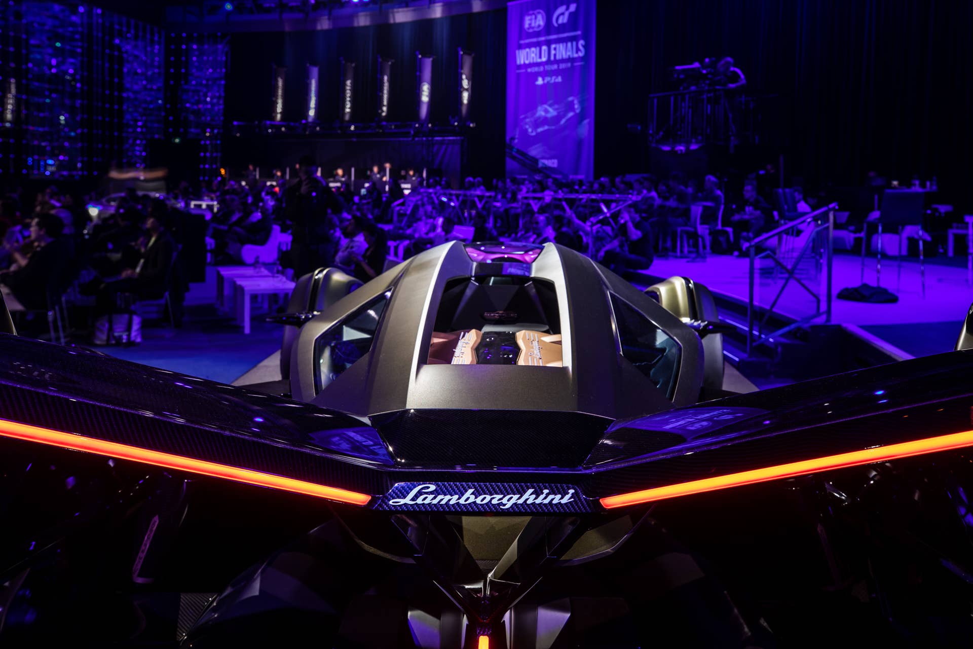 Lamborghini's single-seater, jet-inspired concept car for the Gran Turismo video game will be available next Spring powered by the Sian's 808-hp hybrid powertrain.