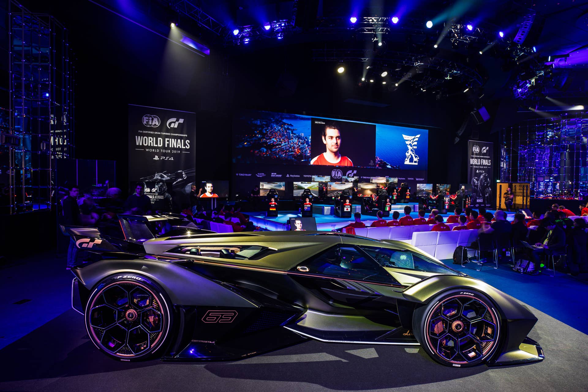 Lamborghini's single-seater, jet-inspired concept car for the Gran Turismo video game will be available next Spring powered by the Sian's 808-hp hybrid powertrain.