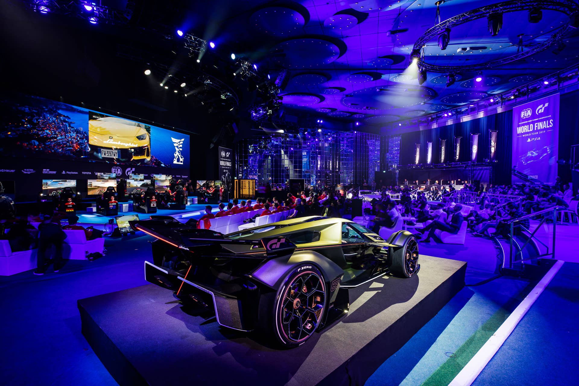 Lamborghini's single-seater, jet-inspired concept car for the Gran Turismo video game will be available next Spring powered by the Sian's 808-hp hybrid powertrain.