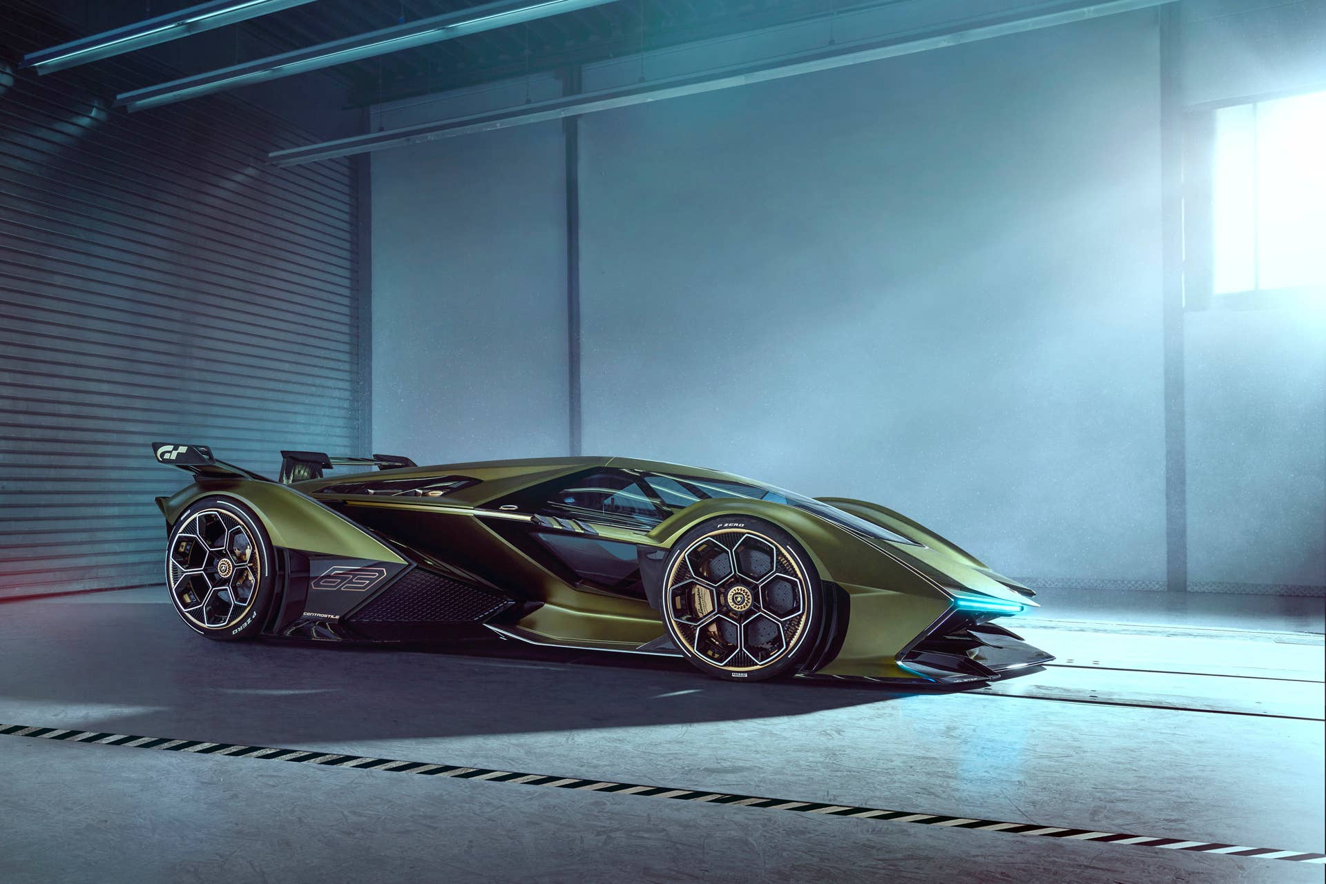Lamborghini's single-seater, jet-inspired concept car for the Gran Turismo video game will be available next Spring powered by the Sian's 808-hp hybrid powertrain.