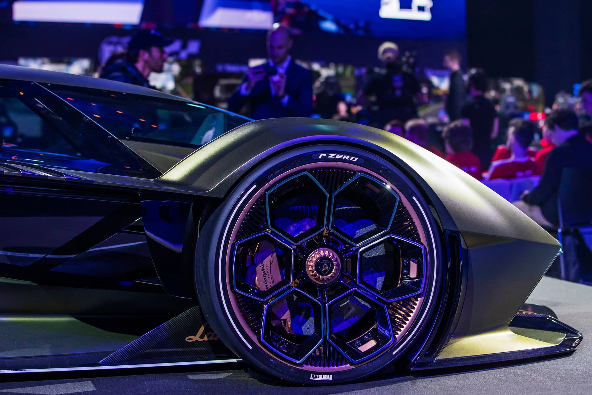 Lamborghini's single-seater, jet-inspired concept car for the Gran Turismo video game will be available next Spring powered by the Sian's 808-hp hybrid powertrain.