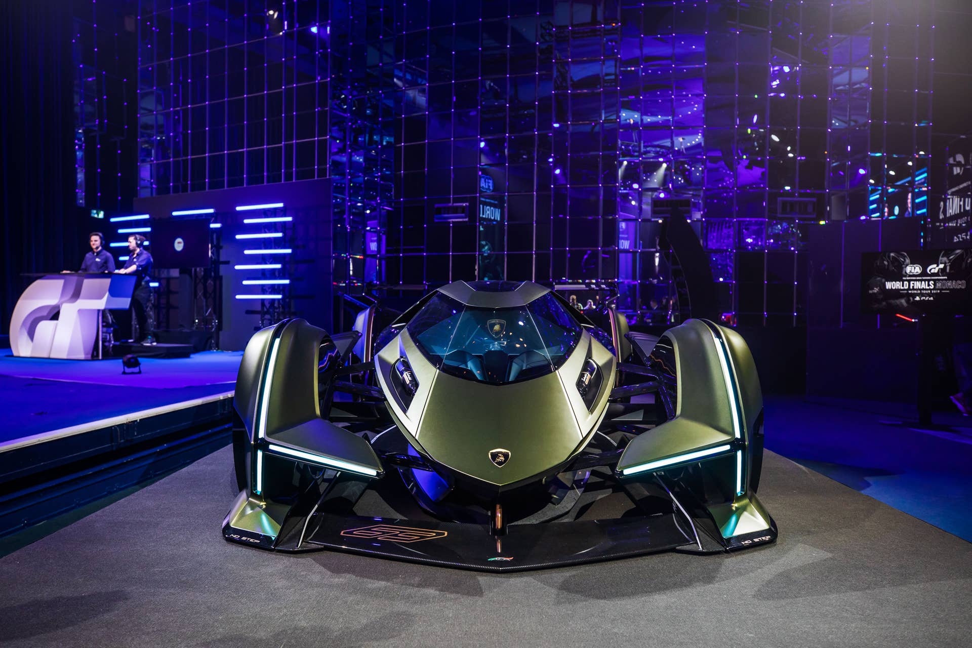 Lamborghini's single-seater, jet-inspired concept car for the Gran Turismo video game will be available next Spring powered by the Sian's 808-hp hybrid powertrain.