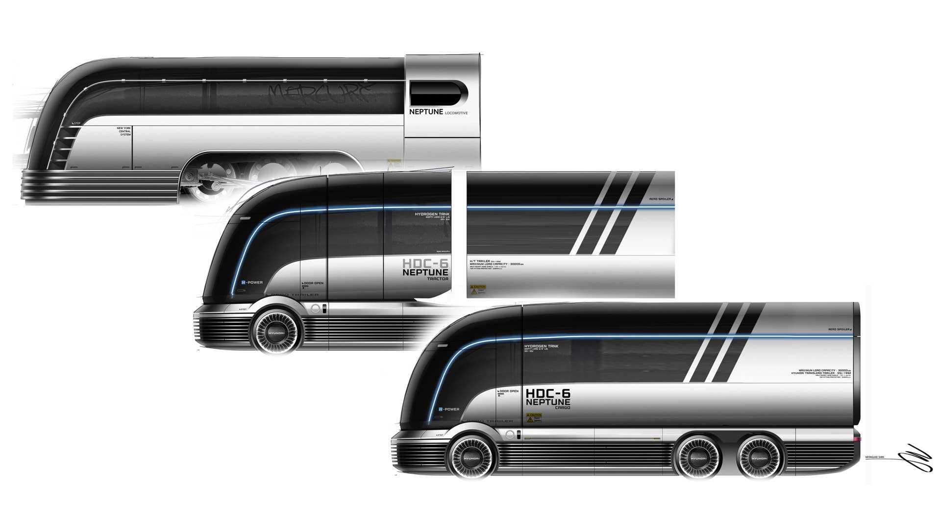 Hyundai HDC-6 Neptune hydrogen semi-truck concept