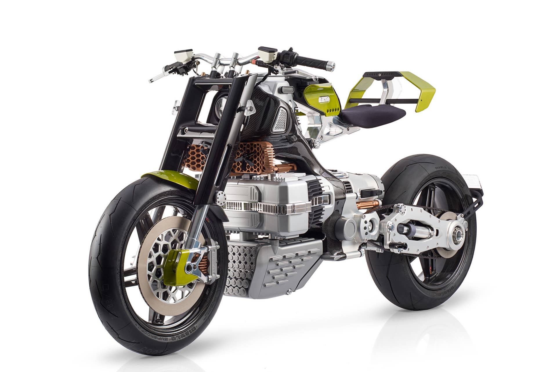 A venture between Blackstone Tek carbon fiber wheels and moto designer Pierre Terblanche, the HyperTek makes science fiction real.